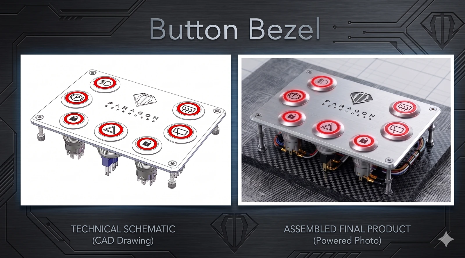 CAD design of the control bezel